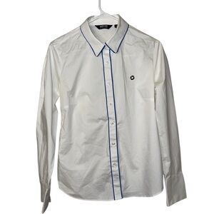 Chase Lands' End Women White Button Up Top (10)